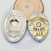 Pegawai Keselamatan Harga Kilang OEM Badge Gold 3D Enamel Pin dengan Set Kulit