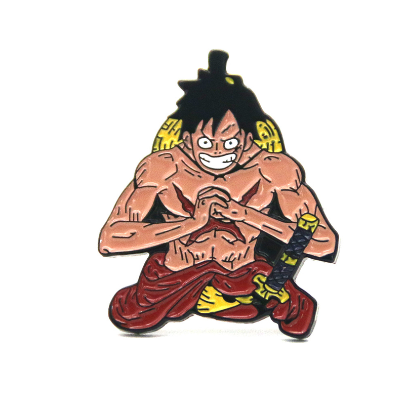 Hot Sale Jepun kartun watak satu keping luffy zoro anime pin bros