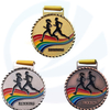 Custom Gold Metal Soccer 5K Running Medal dengan Ribbon Sports Sports Sports Medal Custom Marathon Manufacturer Pingat Bespoke