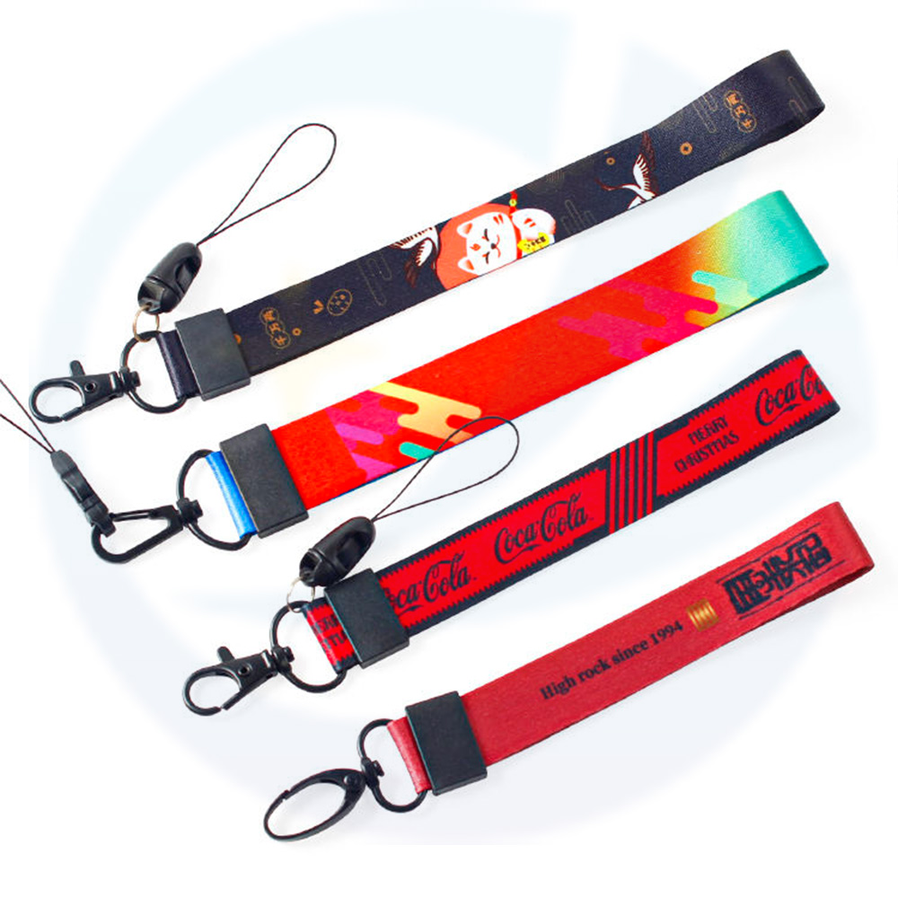 Penghantaran Kos Penghantaran Rendah Pengilang Bercetak Keychain Tali Lanyard Polyester Custom With Logo Custom