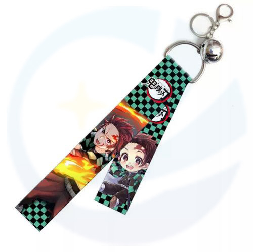 Fesyen Hot Jualan Anime Kartun Polyester Telefon Keyring Anime Demon Sublimation Slayer Lanyard Anime Lanyard