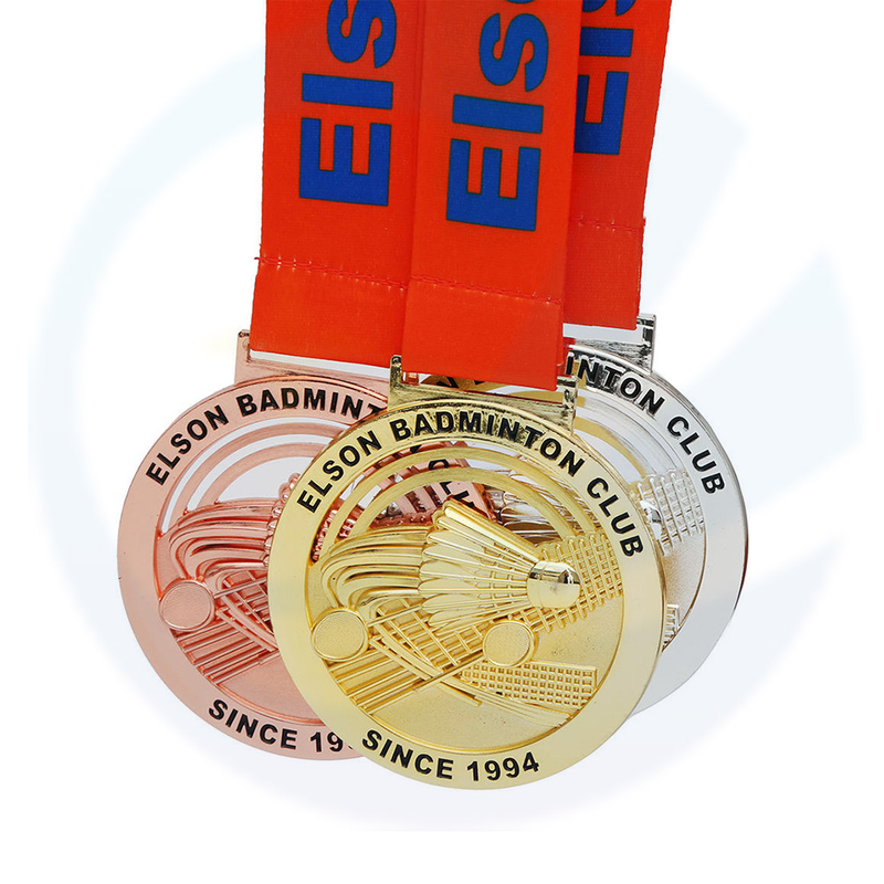 Badminton Badminton Badminton Badminton Marathon Custom Metal Pingat 3D Reka Bentuk Enamel Anugerah Sukan