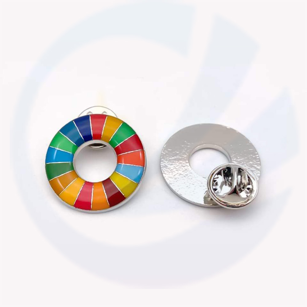 Borong berkualiti tinggi sdg enamel pin mark profesional sdgs lapel pin pengeluar