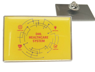 DHL dicetak pin lapel