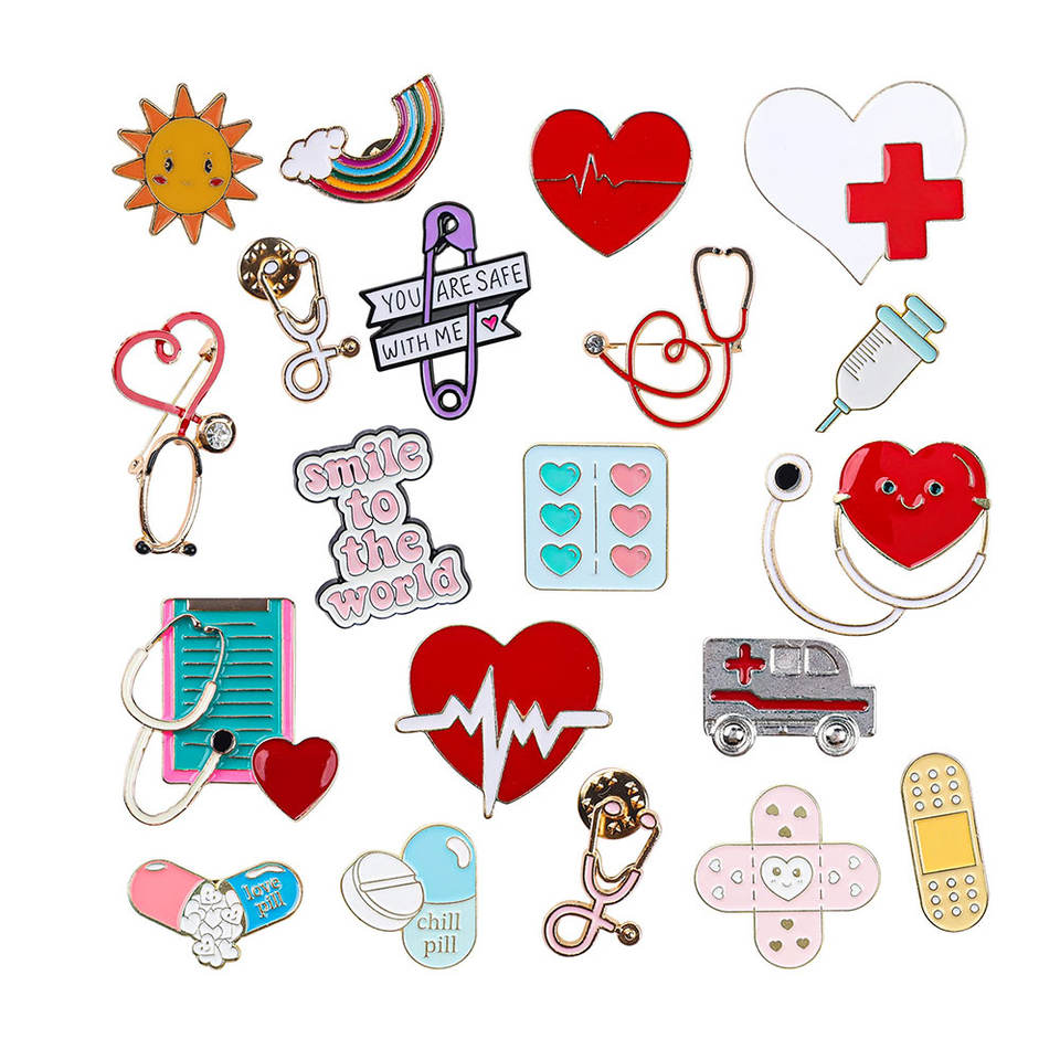 Koleksi Jantung Organ Unik Art Heart Enamel Lapel Pin Set Funny Cartoon Enamel Pin